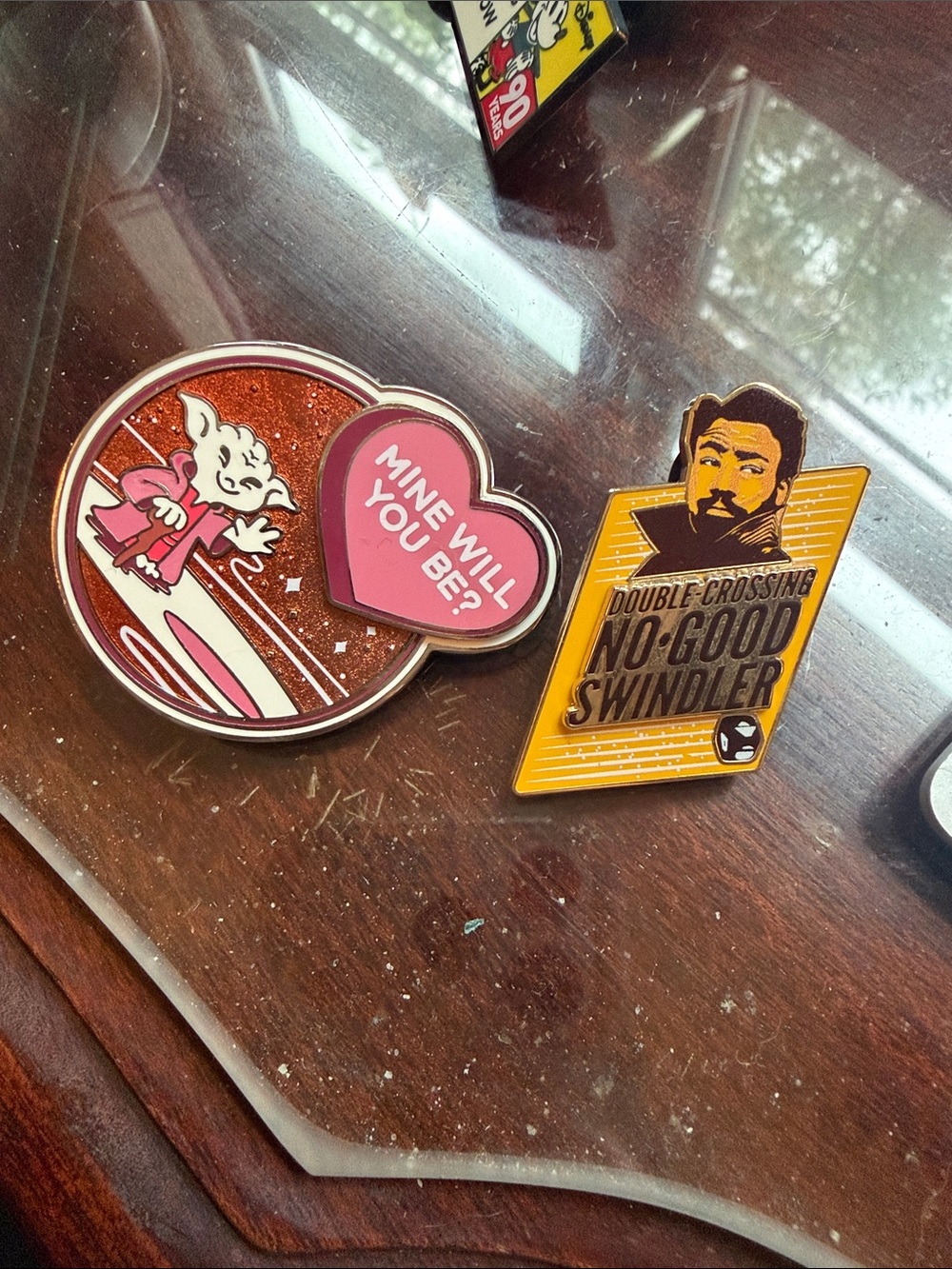 Star Wars Disney Pins - Valentines Yoda Pin and Solo Movie Pin